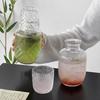 Wasserkaraffe und Glas Set Vintage Nacht Trinkbecher Set Klares Nachttischglas Saftkrug für Wasser Tee Saft