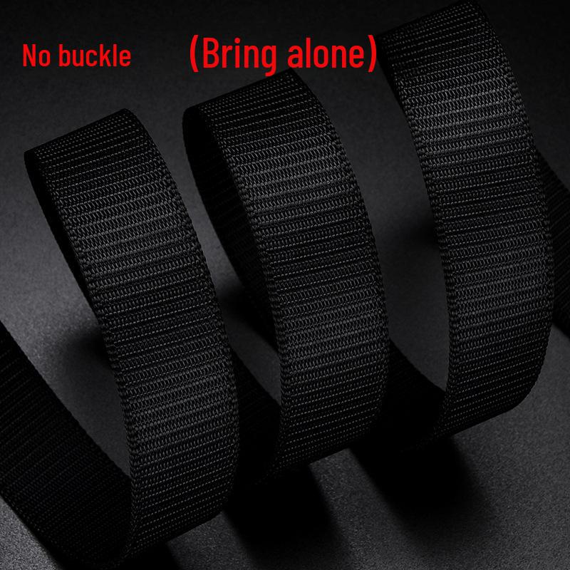 Men's Nylon Canvas Belt with Toothless Automatic Buckle - Retro Style, Plus Size.