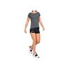 Under Armour HeatGear Armour Logo Print Crew Neck Sports T-Shirt Women Tops Gray 1328964-012
