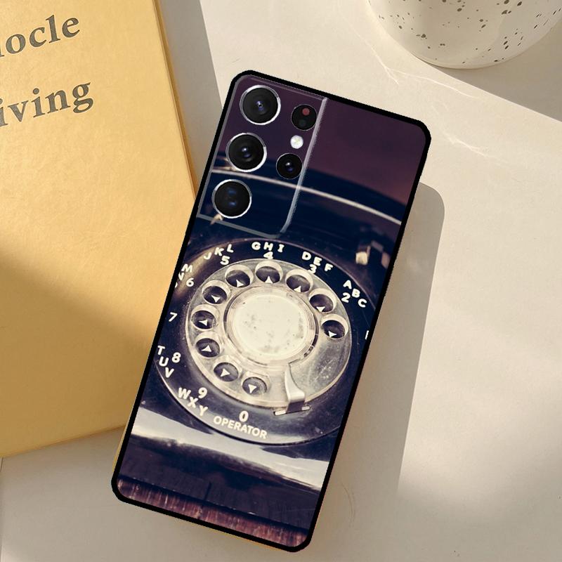 Retro Rotary Dial Telephone Phone Case For Samsung Galaxy S25 Ultra S20 S21 S22 S23 S24 Plus S9 S10 S25 FE Cover Shell