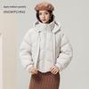 SNOWFLYING Women's Short Stand-Collar Hooded Down Jacket