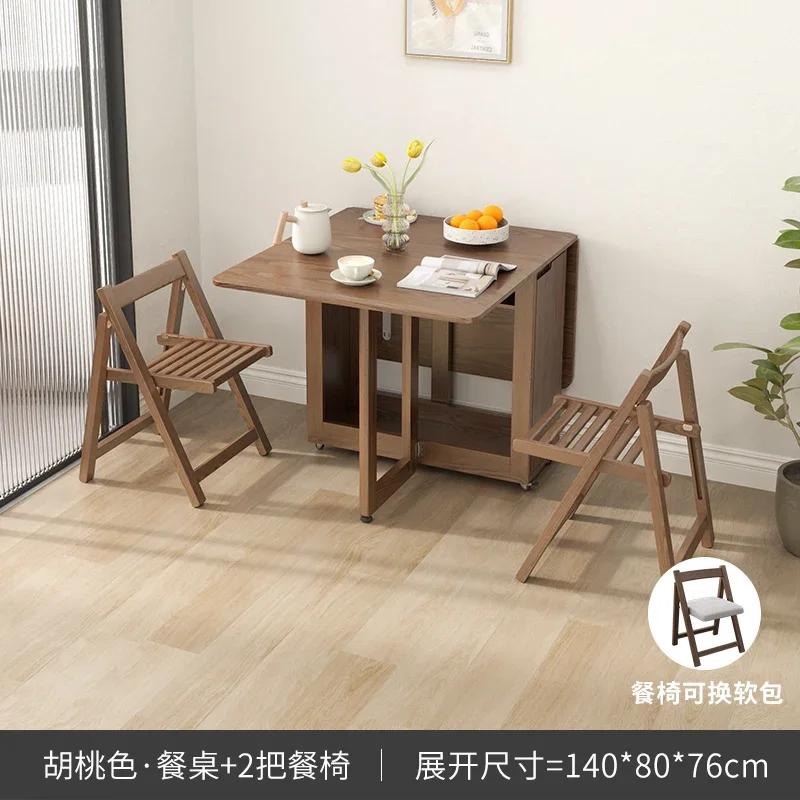 For Folding Dining Table Set 6 Chairs Luxury Modern Space Savers Minimalist Dining Table Nordic Table À Manger Kitchen Furniture