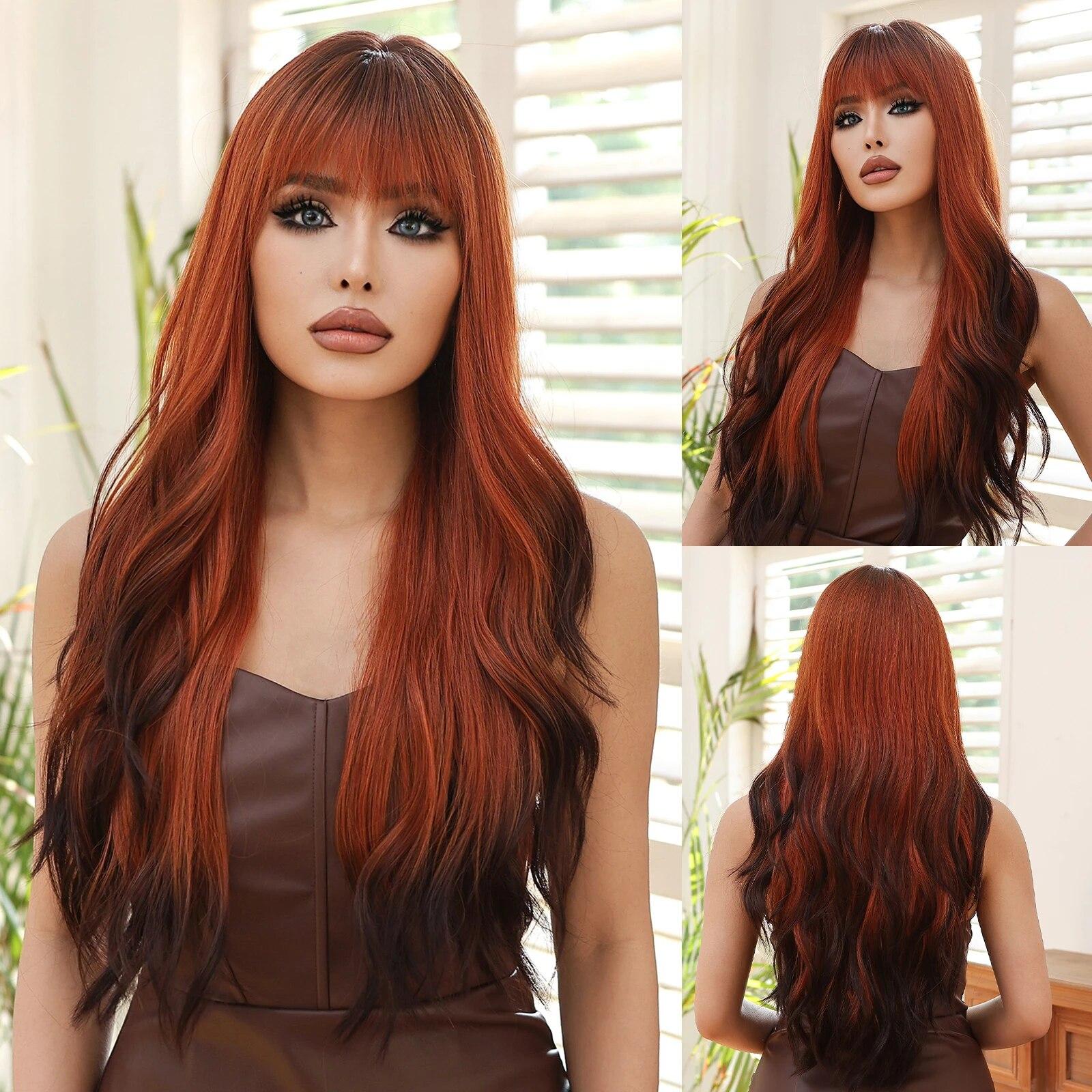 

LOUIS FERRE Длинные волнистые теплые блондинистые платиновые синтетические парики для чернокожих женщин из натуральных волос с челкой, термостойкий бесклеевой парик