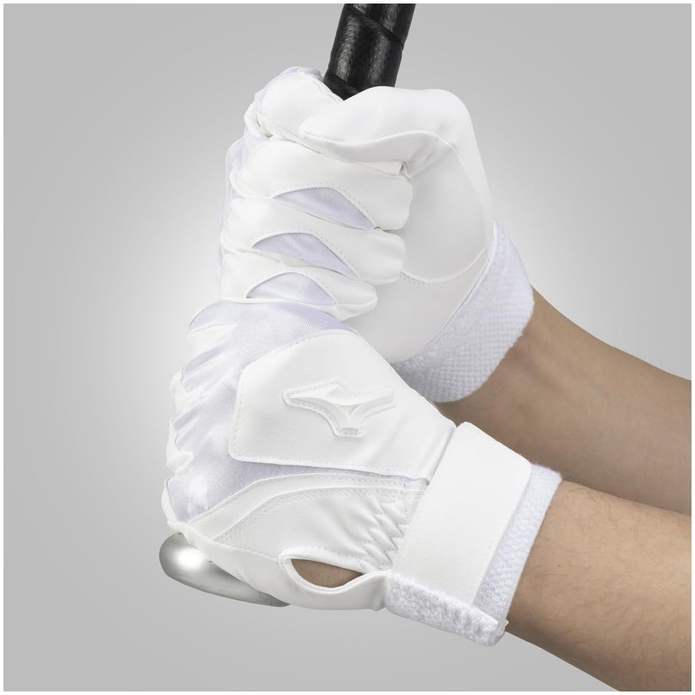 MIZUNO Batting High School Baseball Rules Models 1ejeh02210 1ejeh02290 White x L Gloves, Hand-Held, Compliant, (10 White, (26-27cm))
