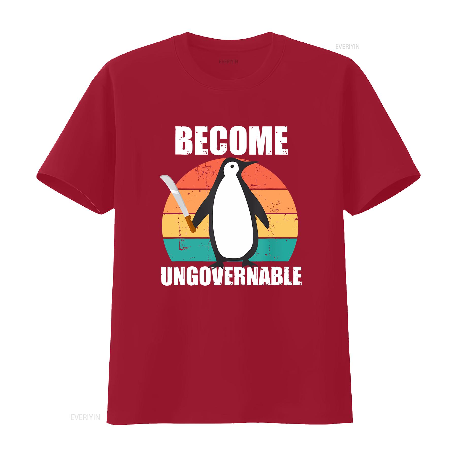 Become Ungovernable Meme Funny Penguin Retro Vintage T Shirt SweaT 35483 vintage Washed Stretched fashion graphic Unisex S