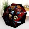 Horror Icons Unite Folding umbrella travel 8 paraphenoid bones Sun umbrella Umbrella printing