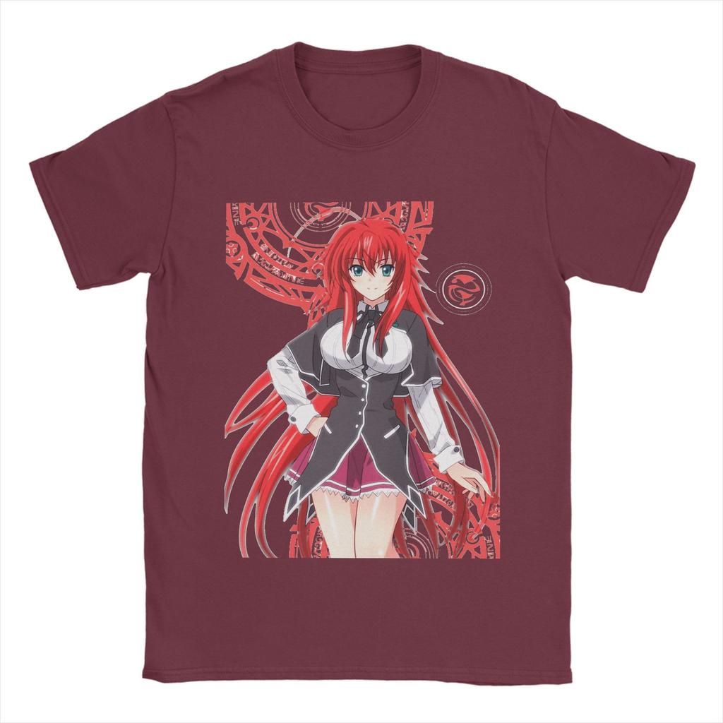 Rias Gremory T Shirt Beach High School DxD  100 Cotton T-Shirts For Men's Hip Hop Casual Tee Shirt Short Sleeve Y2K Fun Top Tees