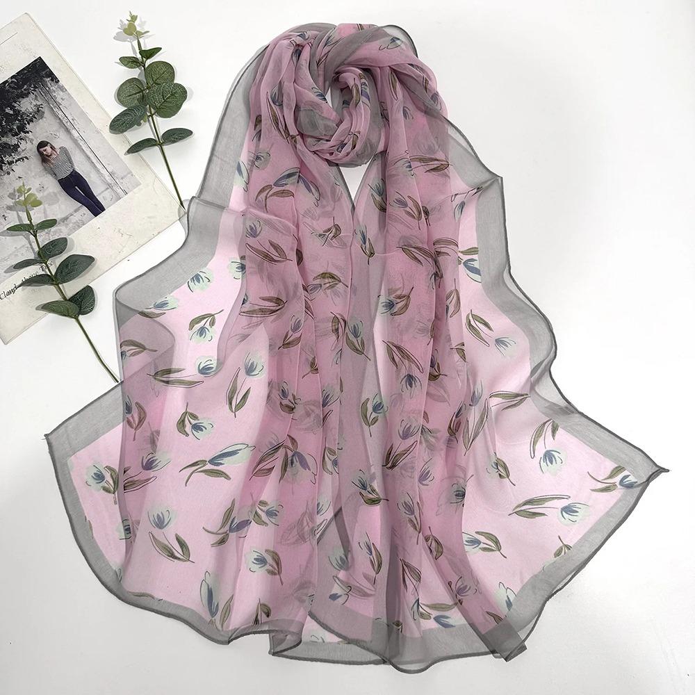 1Pcs Chiffon Georgette Silk Scarf Elegant Bandana Scarf Durable Headband Shawl Summer Beach