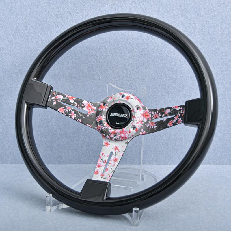 14inch 350mm Pink Flower JDM Universal Racing Sports Steering Wheel Car Accessories