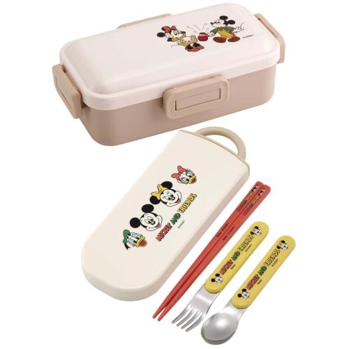 Skater Bento Box Disney Mickey Mouse & Friends Cooking 530ml Antibacterial Fluffy Dome Lid for Women Made in Japan PFLB6AG-A
