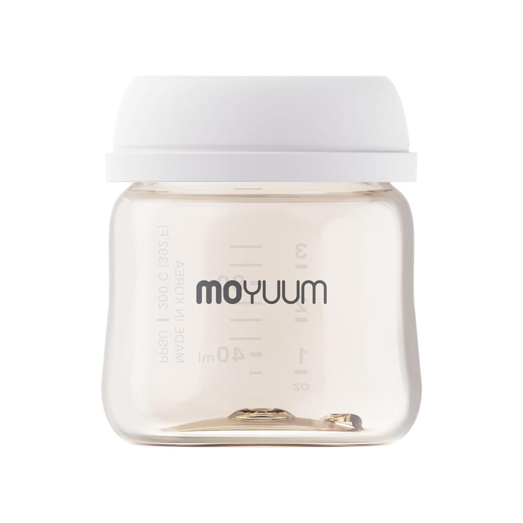 MOYUUM Plastic Baby Bottle, White, 80ml (PPSU), for ages 0 months and up, Wide Neck, Round Hole, 2025 Model