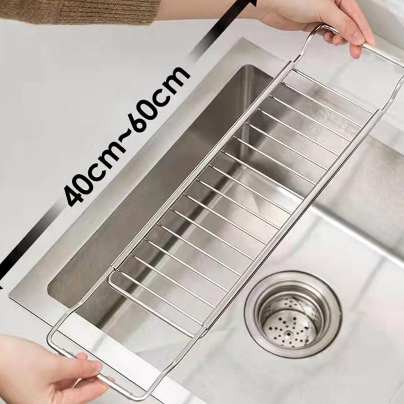 304 Edelstahl Abtropfgestell Spülsieb Spülenablagehalter Abtropfregal Spülenablagegestell Geeignet für Küchenspüle