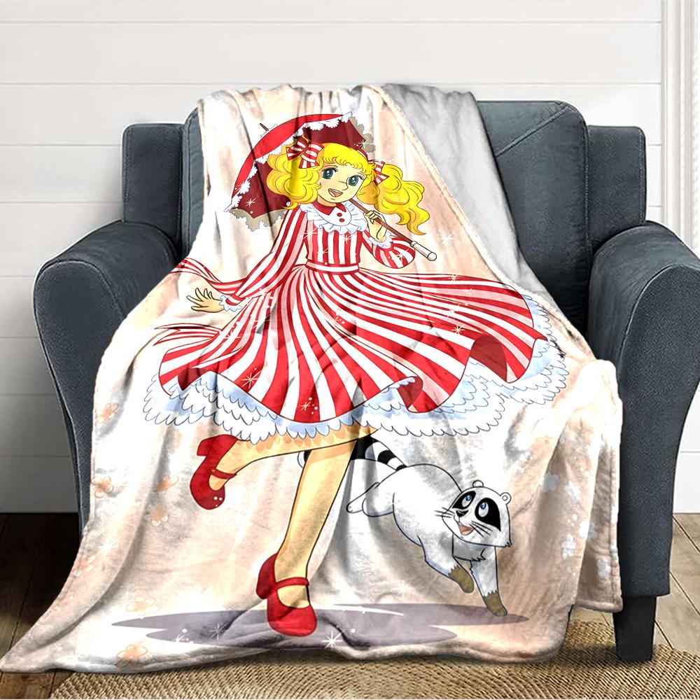 1pc Candy Candy2 Blanket, Gift, for Men and Women, Soft Blanket, Good for Sofa Bed Couch Travel, Lightweight Flannel Blanket