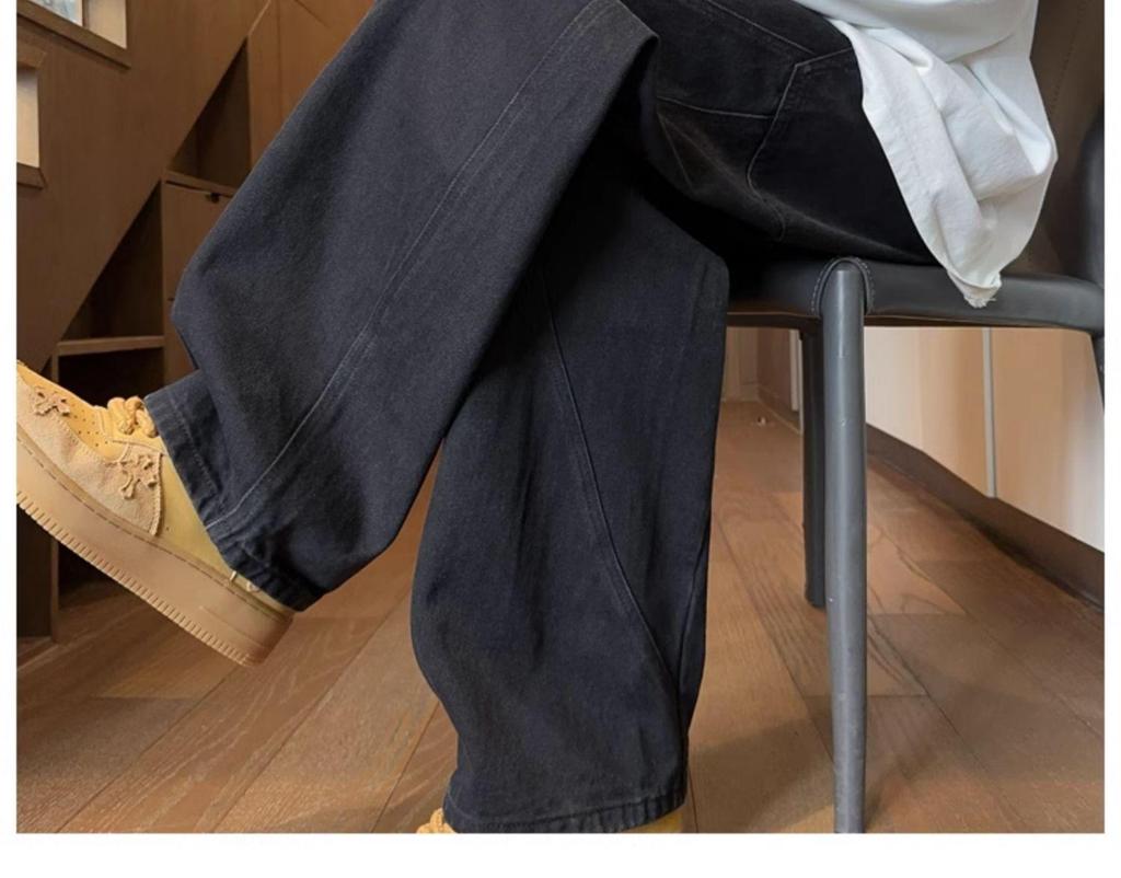 Scimitar Jeans Men's Retro Wide-Leg Distressed Cargo Pants for Fall/Winter