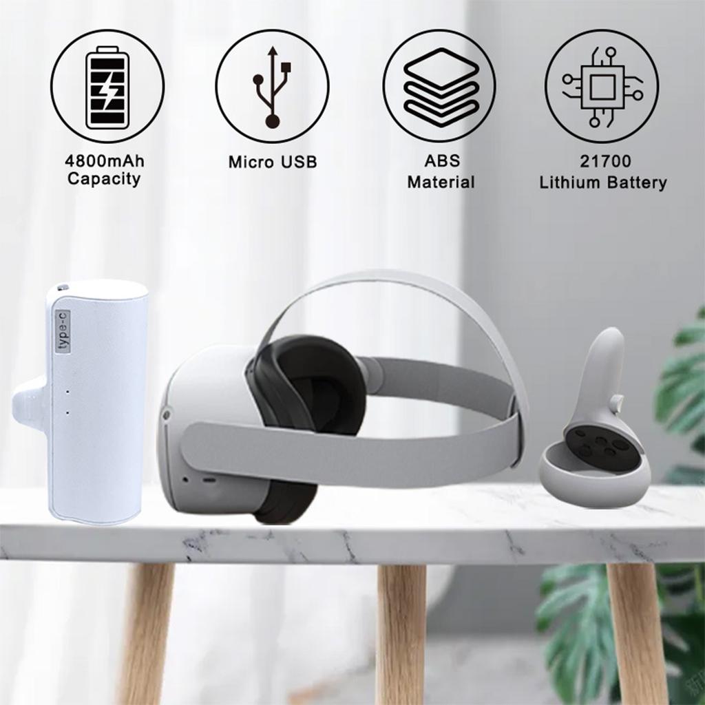 5000mAh Capacity Type-C Charger Battery Pack for Oculus Quest 2 Battery Pack VR Headset Power Banks