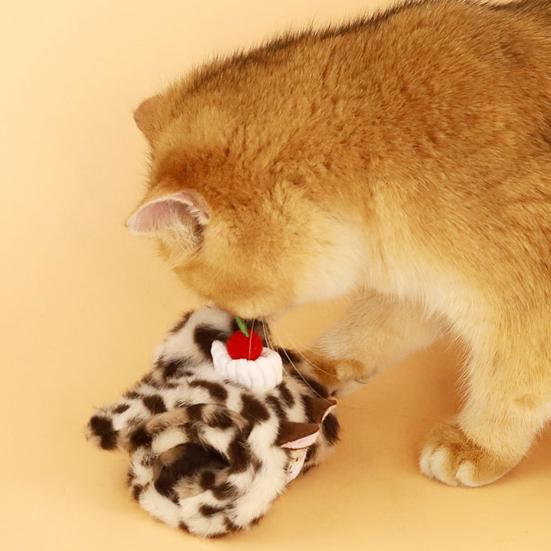 Cat Toys Cute Roll Plush Doll Cartoon Bite-Resistant Interactive Toy for Small Medium Dogs Built-in Rattle Paper Safe Skin-Friendly Pet Toy