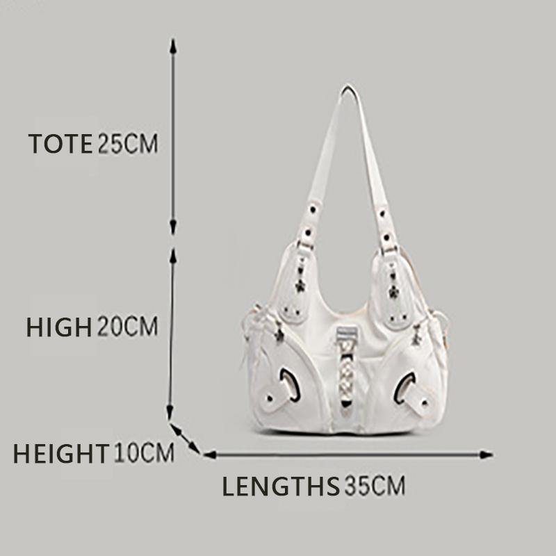 Retro Subkultura Velkokapacitní Dámská Kabelka Luxusní Měkká Crossbody Módní Dámská Tote Taška Harajuku Estetické Tašky