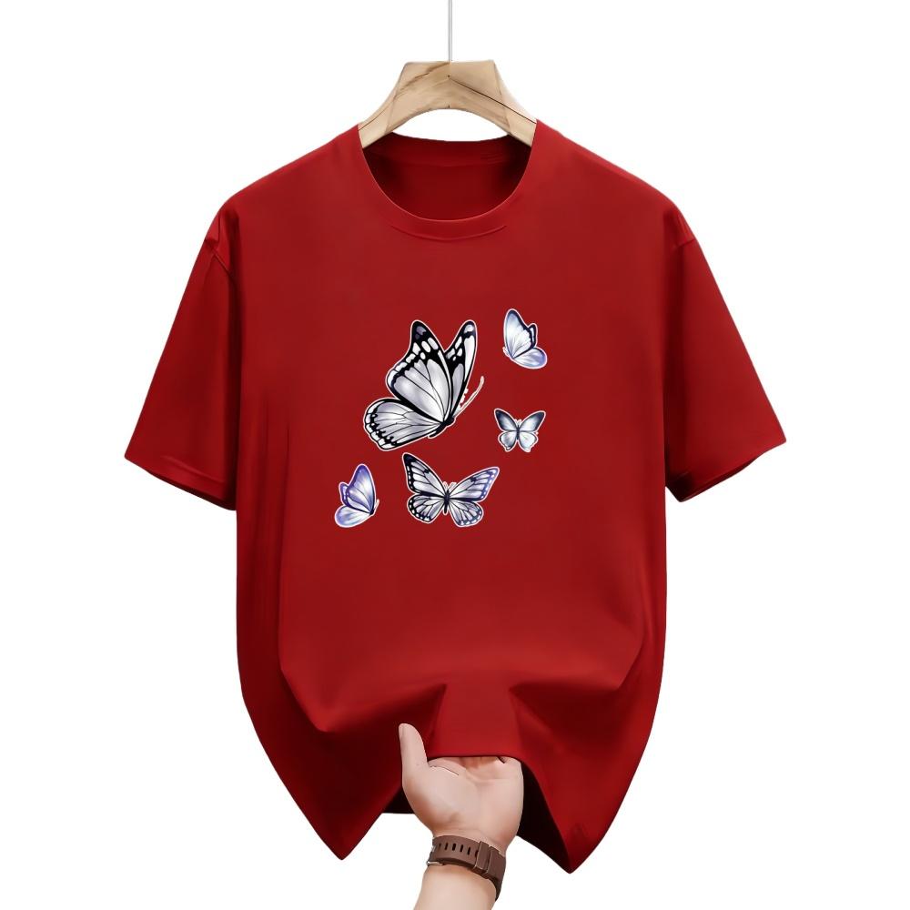 

Tshirt Clothes Womens Vintage Graphic Tee TopsTshirt Clothes Dark Purple Butterfly Pattern Print Long Sleeve Crew Neck T Shirt S