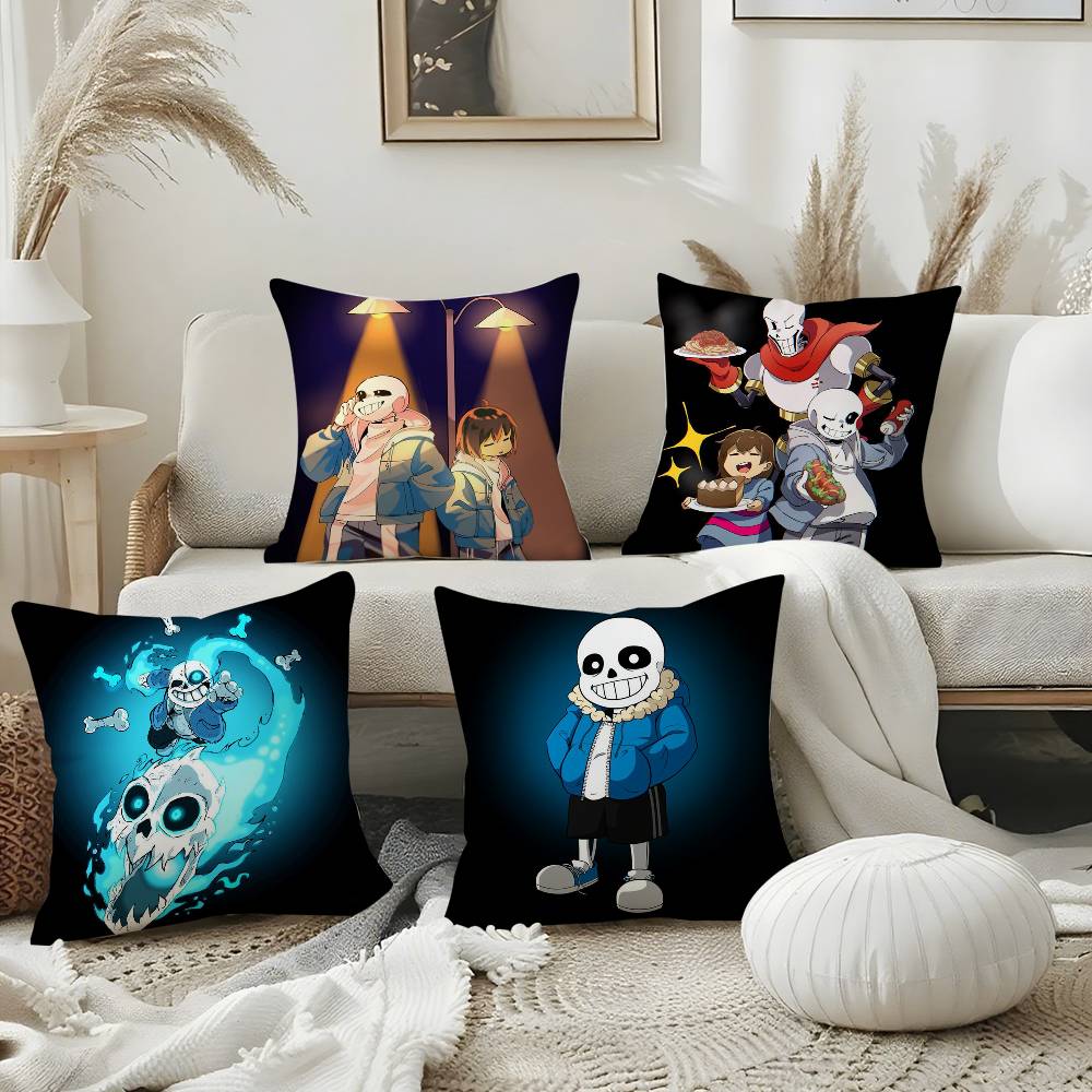 Game U-Undertale Pillow Case Sofa Short Plush Double-Sided Hd Printing Room Home Office Gift Cushion Cover