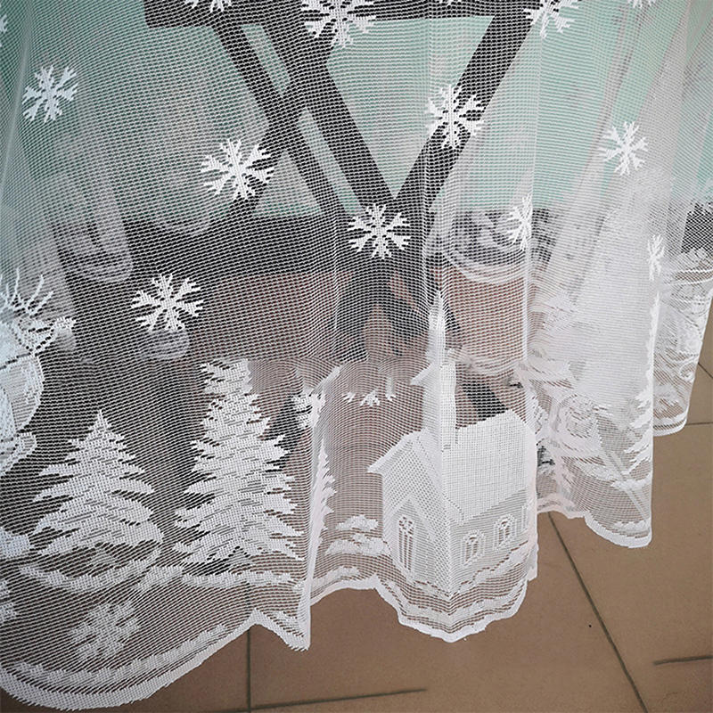 Christmas Snoaman Santa Elk Tablecloth Xmas Party House Lace Table Runner Holiday Decor