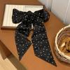 Silk scarf, long strip, high-end sense, retro polka dot neck tie, necktie, versatile streamer, headband, decorative belt.