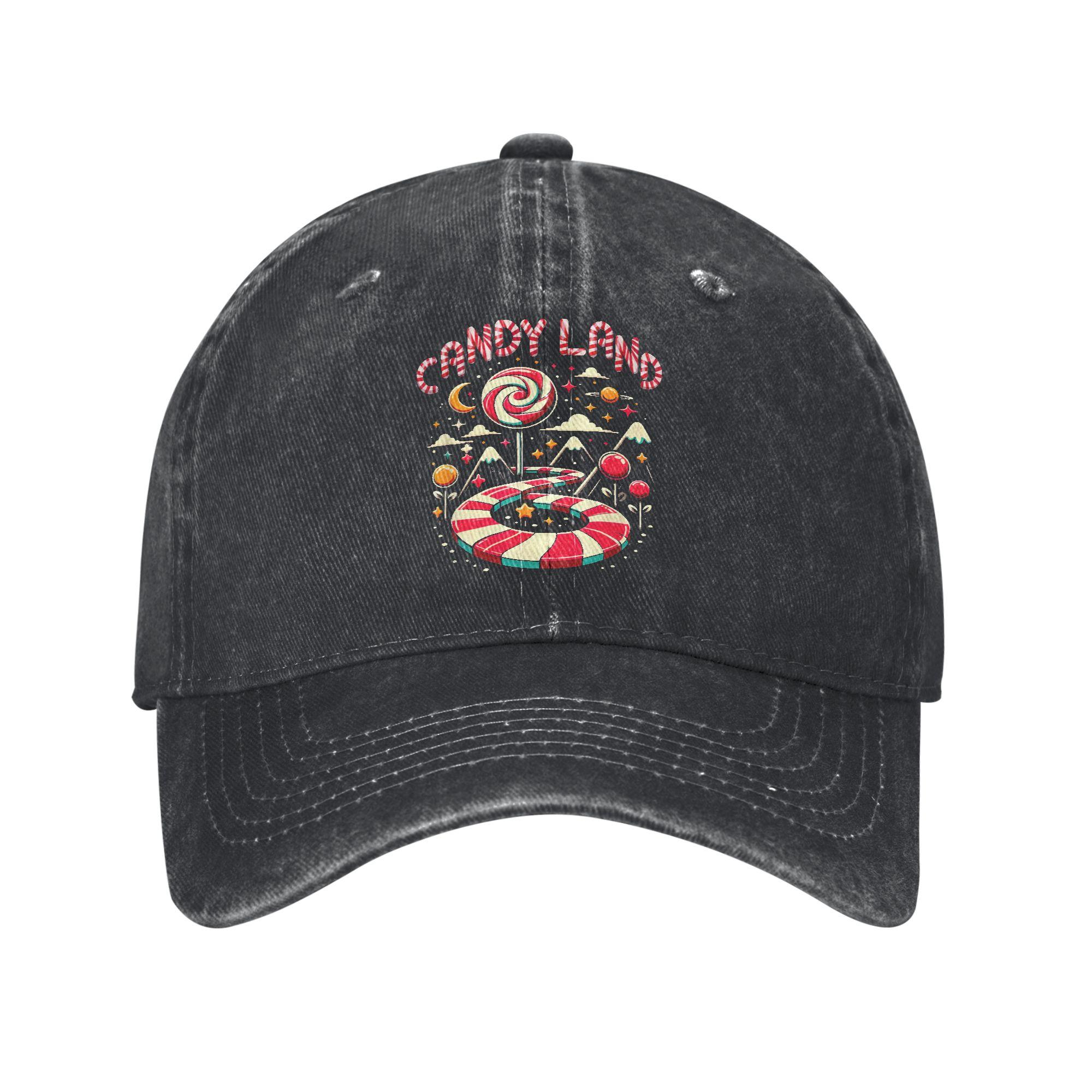 Xmas Candy Land Rainbow Trail Candy Cane Merry Christmas Casual Baseball Cap Hats Hot Sale Women Unisex Fashion Baseball Caps One Size
