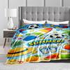 Bunte Sommerstrand Cartoon-Decke mit Surfbrett und Flip-Flops Design Decke, geeignet für den Gebrauch im Schlafzimmer, Wohnzimmer, auf dem Sofa