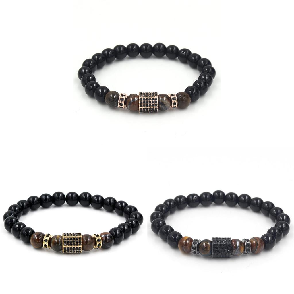 Geometric Alloy Micro Inlaid Diamond Car Wheel Bead Bracelet For Men And Women