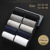 2 Pairs Mens Fashion Dress Cotton Socks Anti Deodorant Large Size Crew Socks Casual Standard Men Business Black Socks Set 45-48