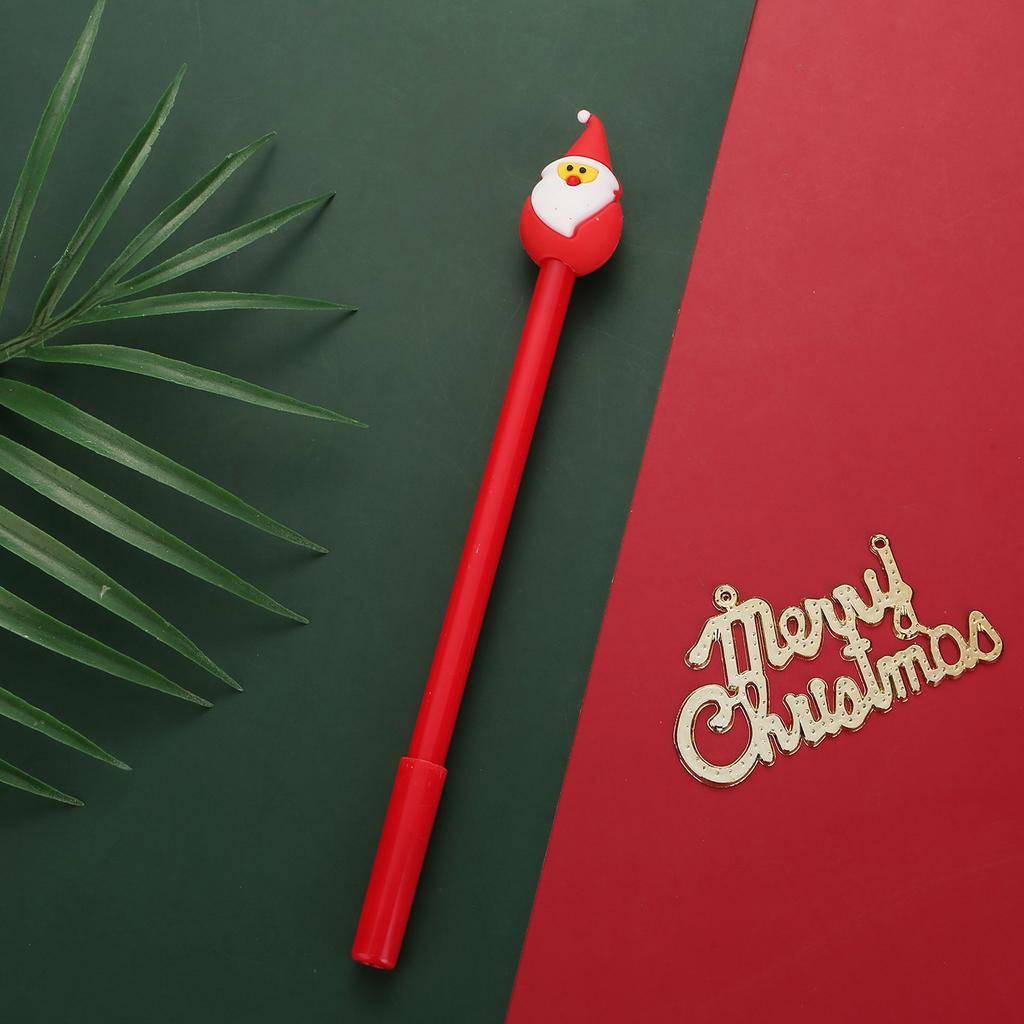 8/ 20PCS Cartoon Santa Claus Xmas Tree Deer Pen Merry Christmas Gifts 0.5mm Black Stationery Writing Tool Graduation Season Back To School
