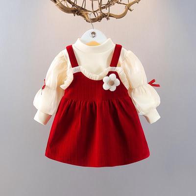 Conjunto de Vestido de Princesa para el Primer Cumpleaños de Niña - Vestido Cálido de Terciopelo para Primavera, Otoño, Invierno