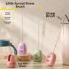 Flower Pattern 2-in-1 Straw Brush Magnetic Cup Lid Brush Cup Cap Brush  Household Cleaning