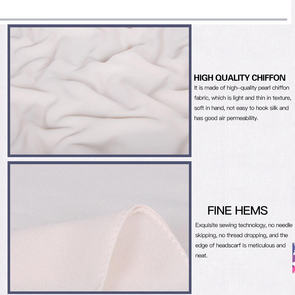 Pure Color 180*75cm Women Plain Bubble Chiffon Scarf Hijab Wrap Printe