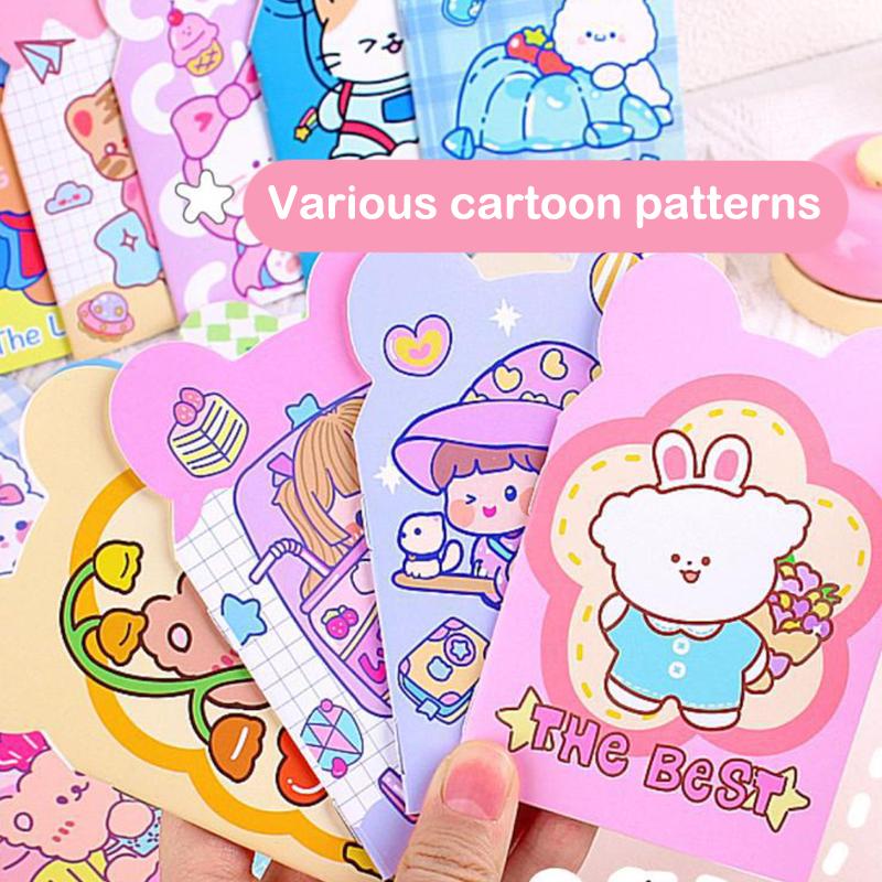 10/20Pcs Cartoon Portable Mini Notebook Daily Planner Notepad Kawaii Cute Notepad Office Supplies Student Stationery Gifts