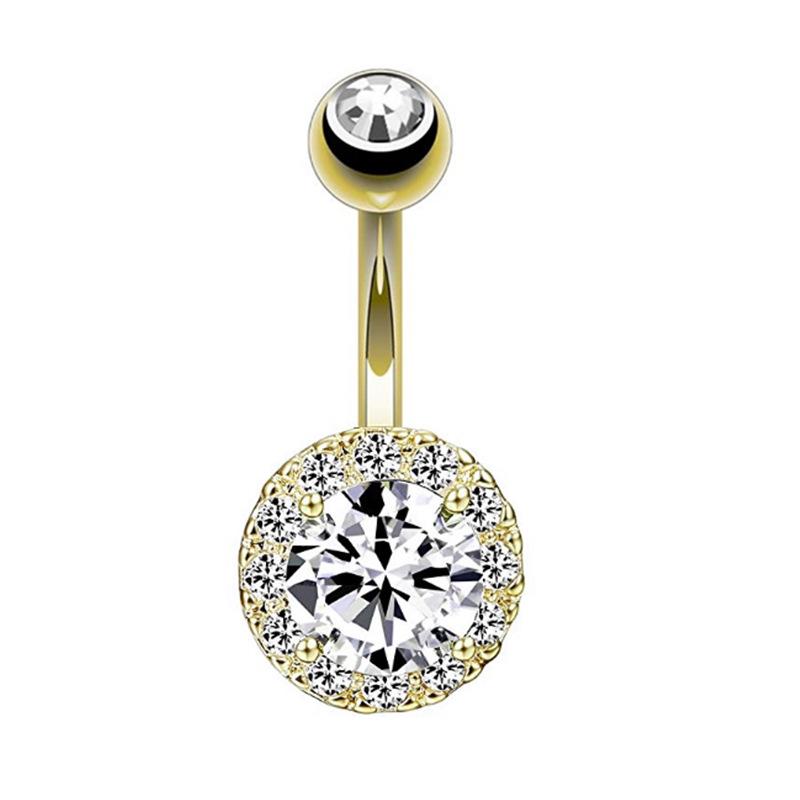 Exquisiter Zirkon Bauchnabelring