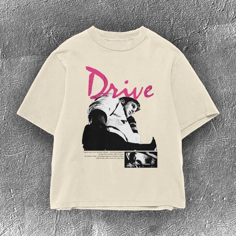 Drive Movie Retro Graphic T‑Shirt Unisex Loose Soft Cotton Short Sleeve Tee Vintage Film Poster Print Oversized Casual Streetwear Top for Men Women