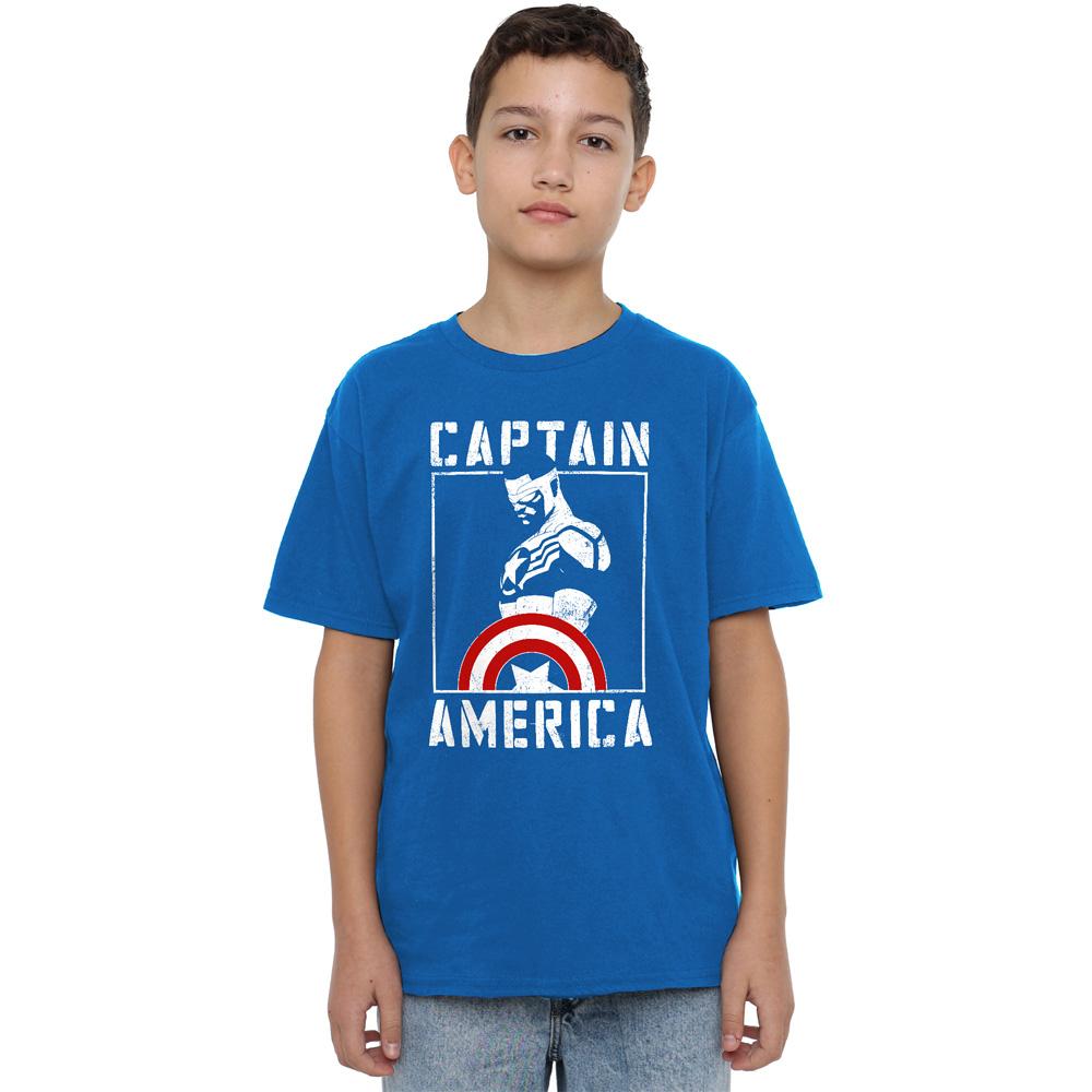 Captain America Childrens/Kids Stencil T-Shirt