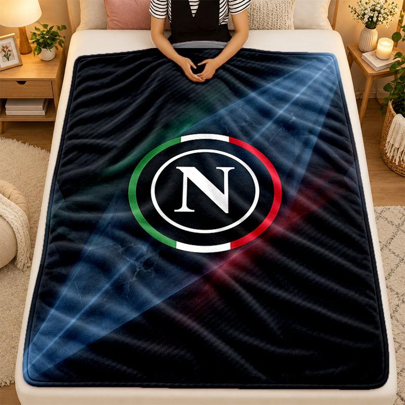 Flannel BlanketNapoli FC Warm Soft Throw Blanket for Indoor Sofa Bed Living Room Use