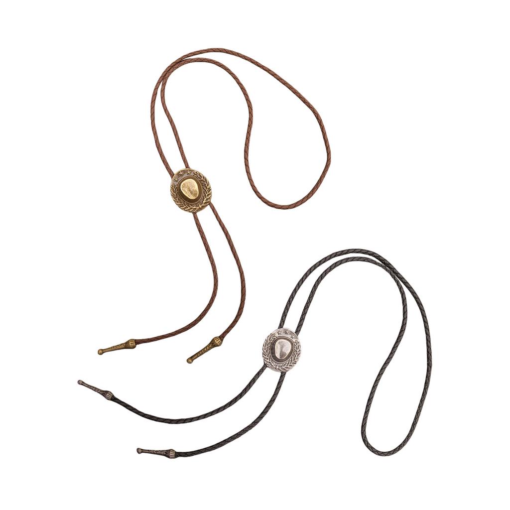 Metal Hat Pendant Bolo Tie for Adult Unisex Vintage PU Leather Tie Rope Necklace Jewelry Rodeos Tie Formal Event Tie