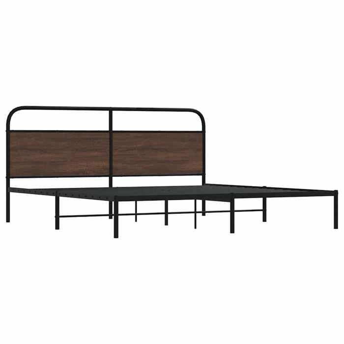 VidaXL Cadre de lit en métal sans matelas chêne marron 180x200 cm 3318656