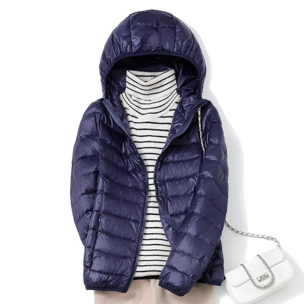 Women Fashion Short Ultralight Thin Packable Puffer Jackets Female Sweet Style Down Coats