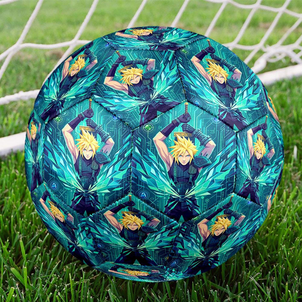 Final Fantasy Print Size 5 Soccer Ball, Standard Match Football for Sports Game and Team Practice, Ideal Gift for Soccer Fans