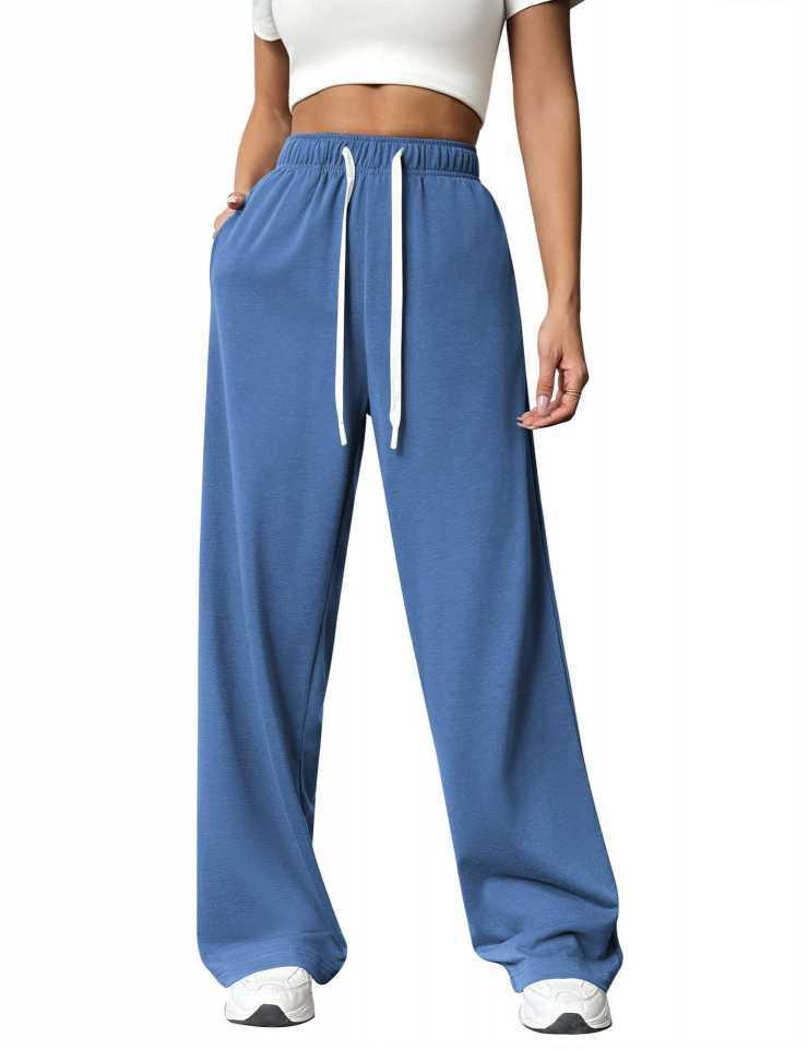 

2026 Spring/Summer Women s Loose Wide-Leg Casual Sport Pants Medium синій