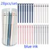 28Pcs 0.5mm Animal Pig Bear Cat Mouse Erasable Gel Pens with 1 Empty Pen Bottle, Washable Handle Office Supplies Stationery Gift