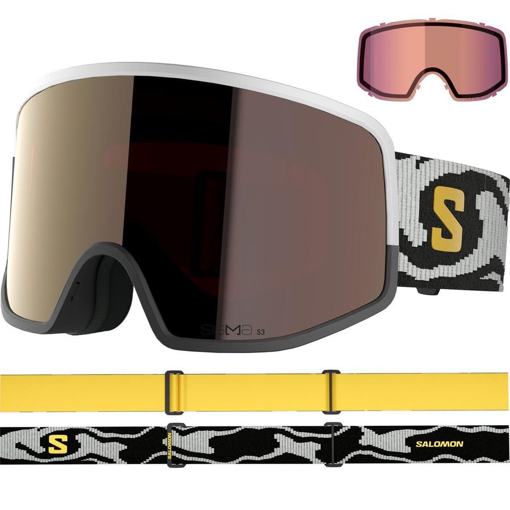 Salomon Goggles SENTRY PRO SIGMA Pro Sigma Plus 1 Model L47636400 Free Ski/Snowboard +1LENS (Sentry Lens) 2024-25 Black/Grey/GM