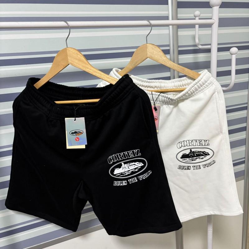 Corteiz Devil Island Print Sweat Shorts Streetwear Hip Hop Loose Fit Casual
