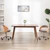 Swivel Office Chair Taupe Bentwood and Fabric