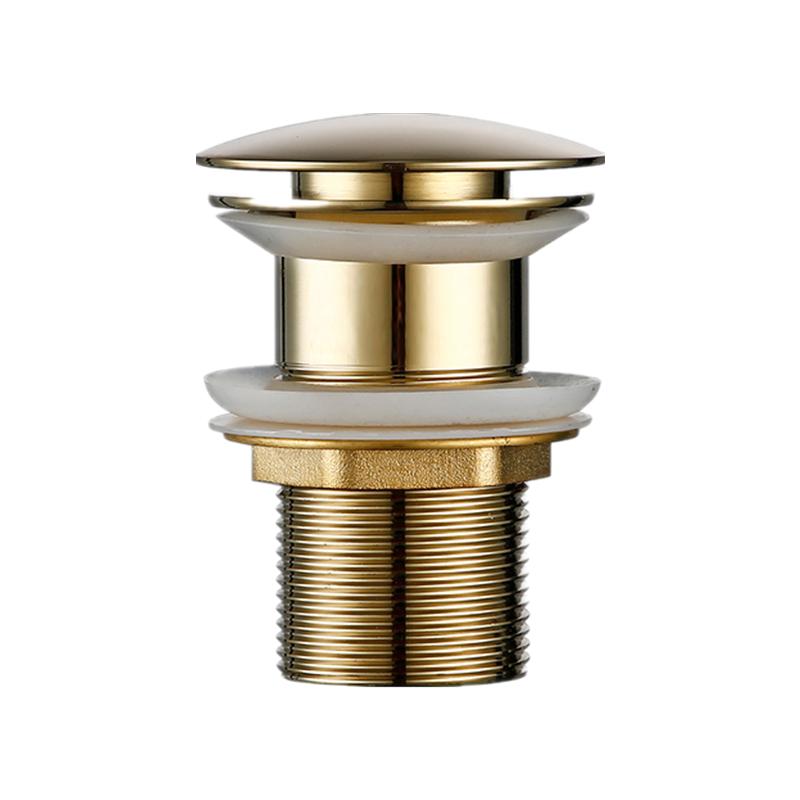 Light Golden Pop up Drain Basin Drain Without Overflow for Basin Pop up Drainer Bathroom Drain Light Golden(With overflow)
