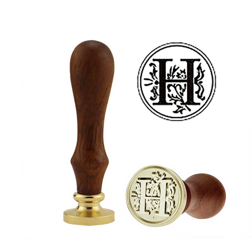 Letters Sealing Wax Seal Kit Retro Seal Stamp Set with Wood Handle and
