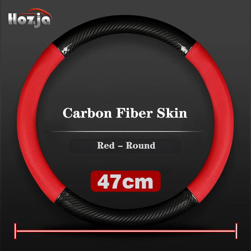38cm 40cm 42cm 45cm 47CM Carbon fiber Leather Steering Wheel Cover Non slip breathable For Truck Bus Auto Interior Accessories